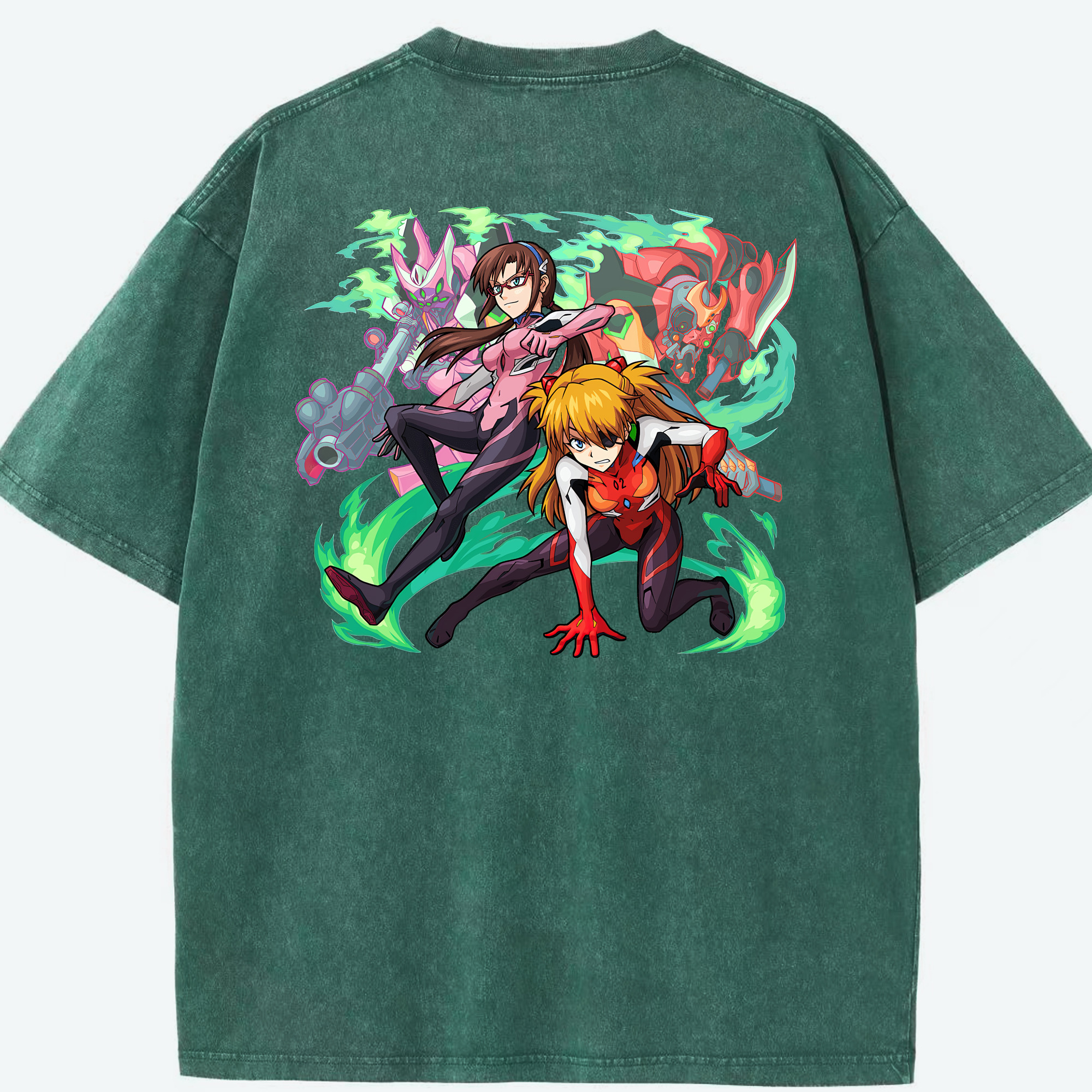 （画像用） EVA 新世紀エヴァンゲリオン 綿100% ヴィンテージ風 半袖Tシャツ（背面プリント）